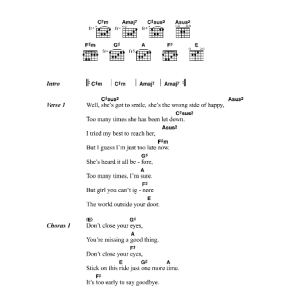James Morrison Don't Close Your Eyes Musik Noten - Guitar Chords/Lyrics - 45523-0
