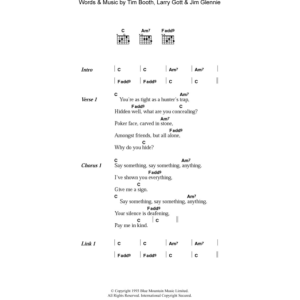 James Say Something Musik Noten - Guitar Chords/Lyrics - 107606-0