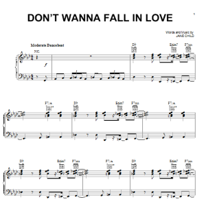 Jane Child Don't Wanna Fall In Love Musik Noten - Piano, Vocal & Guitar Chords - 91960-0