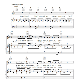 Jason Derulo What If Musik Noten - Piano, Vocal & Guitar Chords - 102924-0