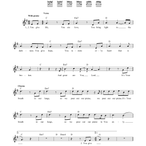 Jason Ingram Great Are You Lord Musik Noten - Easy Guitar - 170666-0