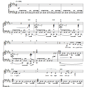 Jason Robert Brown Goodbye Until Tomorrow (from The Last 5 Years) Musik Noten - Piano, Vocal & Guitar Chords - 72255-0