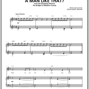 Jason Robert Brown What Do You Call A Man Like That? (from The Bridges of Madison County) Musik Noten - Piano & Vocal - 155685-0