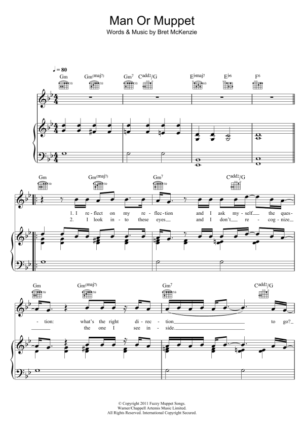 Jason Segel Man Or Muppet Musik Noten - Easy Piano - 120021-0