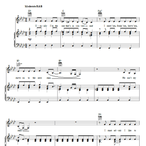 Jazmine Sullivan One Night Stand Musik Noten - Piano, Vocal & Guitar Chords - 71611-0