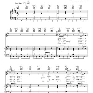J.D. Souther White Wing Musik Noten - Piano, Vocal & Guitar Chords - 169970-0