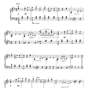 Jean Sibelius Suite Caracteristique, Op.100 - I. Vivo Musik Noten - Piano Solo - 121677-0