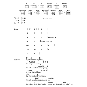 Jeff Buckley If You See Her, Say Hello Musik Noten - Guitar Chords/Lyrics - 41309-0
