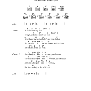 Jeff Buckley Just Like A Woman Musik Noten - Guitar Chords/Lyrics - 40491-0