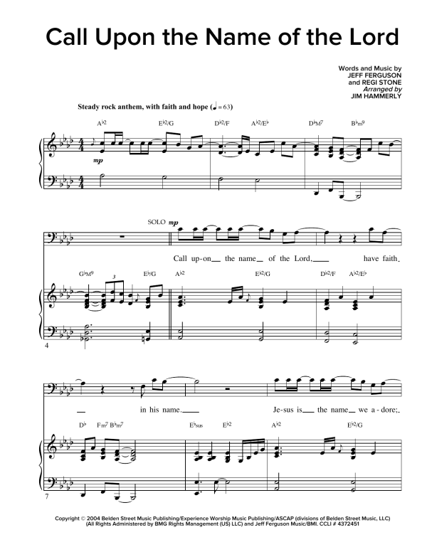 Jeff Ferguson Call Upon The Name Of The Lord Musik Noten - SATB Choir - 161202-0