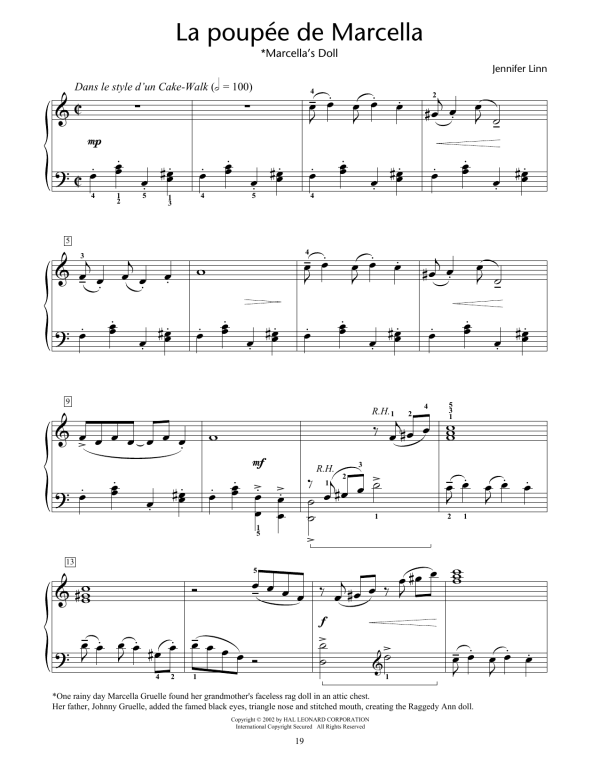 Jennifer Linn La Poupee De Marcella (Marcella's Doll) Musik Noten - Educational Piano - 175022-0