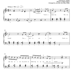 Jennifer Watts You're A Mean One, Mr. Grinch Musik Noten - Educational Piano - 156062-0