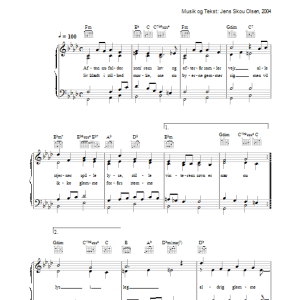 Jens Skou Olsen Aften Nu Falder Som'rens Løv Musik Noten - Piano, Vocal & Guitar Chords - 33794-0