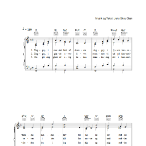 Jens Skou Olsen Daggry Musik Noten - Piano, Vocal & Guitar Chords - 33801-0