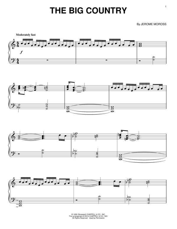 Jerome Moross The Big Country Musik Noten - Piano Solo - 155457-0