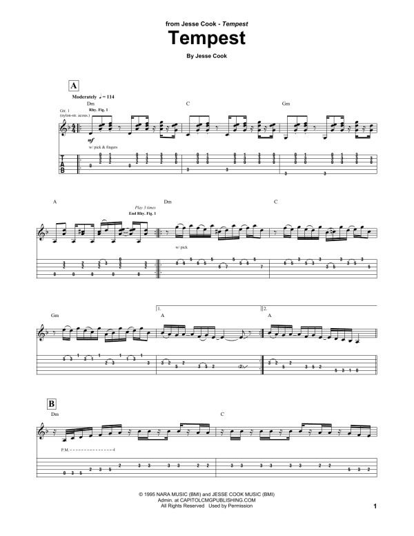 Jesse Cook Tempest Musik Noten - Guitar Tab - 163473-0