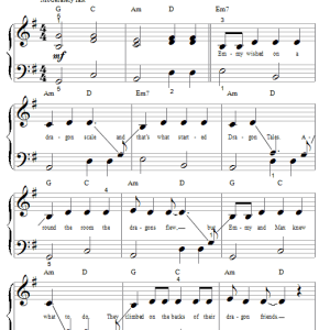 Jessee Harris Dragon Tales Theme Musik Noten - Big Note Piano - 25550-0