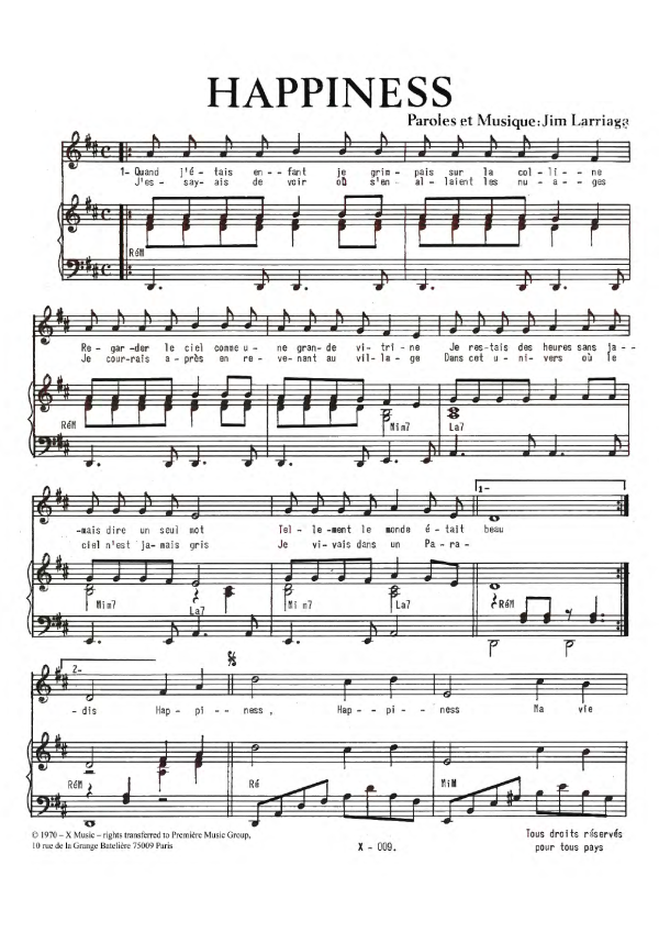 Jim Larriaga Happiness Musik Noten - Piano & Vocal - 119693-0