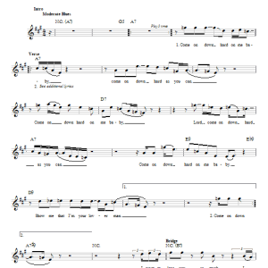 Jimi Hendrix Come Down Hard On Me (Coming Down Hard On Me Baby) Musik Noten - Easy Guitar - 25500-0