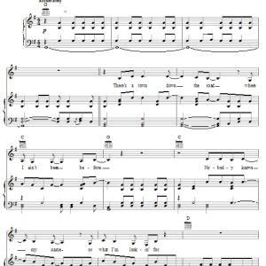 Jimmy Tittle Where Nobody Knows My Name (Reprise) Musik Noten - Piano, Vocal & Guitar Chords - 21325-0
