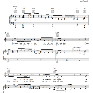 Joe Cocker A Song For You Musik Noten - Piano, Vocal & Guitar Chords - 55565-0