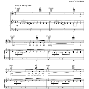 Joe Darion The Impossible Dream (The Quest) Musik Noten - Piano, Vocal & Guitar Chords - 71253-0