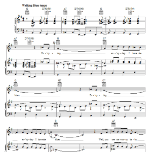 Joe Williams Everyday I Have The Blues Musik Noten - Piano, Vocal & Guitar Chords - 72773-0