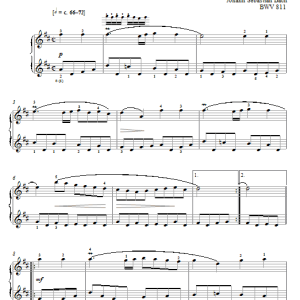 Johann Sebastian Bach Gavotte II, BWV 811 Musik Noten - Piano Solo - 69321-0