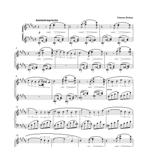 Johannes Brahms Lerchengesang (from Four Songs, Op. 70, No. 2) Musik Noten - Piano Solo - 27432-0