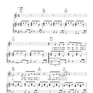 John Barrowman What About Us Musik Noten - Piano, Vocal & Guitar Chords - 45009-0