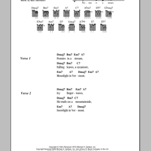 John Blackburn Moonlight In Vermont Musik Noten - Guitar Chords/Lyrics - 84977-0