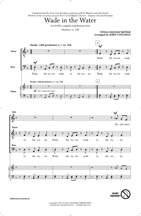 John Conahan Wade In The Water Musik Noten - SATB Choir - 157926-0