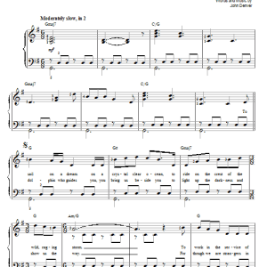 John Denver Calypso Musik Noten - Easy Piano - 71468-0