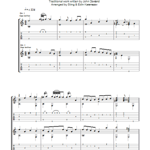 John Dowland My Lord Willoughby's Welcome Home (as performed by Sting and Edin Karamazov) Musik Noten - Guitar Tab - 104088-0