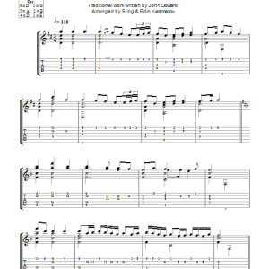 John Dowland The Most High And Mighty Christianus The Fourth... (as performed by Sting and Edin Karamazov) Musik Noten - Guitar Tab - 104087-0