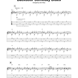 John Fahey Sun's Gonna Shine In My Backdoor Someday Blues Musik Noten - Guitar Tab - 165281-0