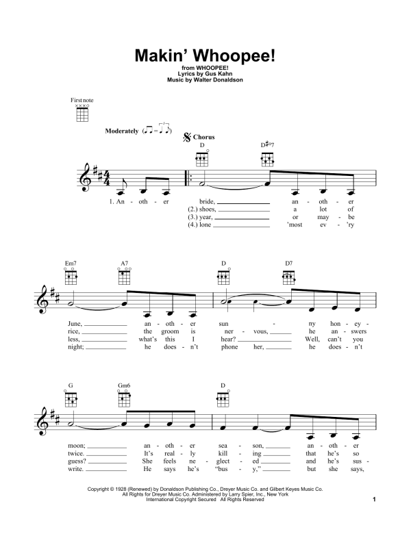 John Hicks Makin' Whoopee! Musik Noten - Ukulele - 88804-0