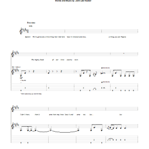 John Lee Hooker Tupelo (Tupelo Blues) Musik Noten - Guitar Tab - 68173-0