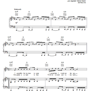 John Legend Refuge (When It's Cold Outside) Musik Noten - Piano, Vocal & Guitar Chords - 51067-0