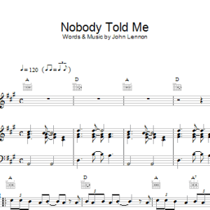 John Lennon Nobody Told Me Musik Noten - Piano, Vocal & Guitar Chords - 15255-0