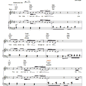 John Mayer All We Ever Do Is Say Goodbye Musik Noten - Piano, Vocal & Guitar Chords - 74020-0