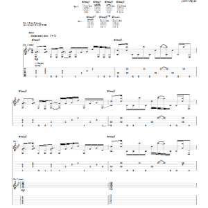 John Mayer Covered In Rain Musik Noten - Guitar Tab - 87020-0
