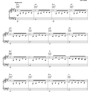 John Mayer Edge Of Desire Musik Noten - Piano, Vocal & Guitar Chords - 74005-0