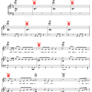 John Mayer Split Screen Sadness Musik Noten - Piano, Vocal & Guitar Chords - 26567-0