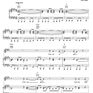 John Mayer War Of My Life Musik Noten - Piano, Vocal & Guitar Chords - 74001-0