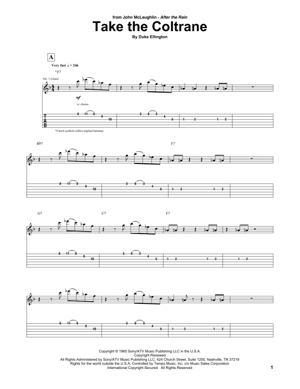 John McLaughlin Take The Coltrane Musik Noten - Guitar Tab - 162193-0