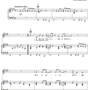 John Mellencamp Jackie Brown Musik Noten - Piano, Vocal & Guitar Chords - 20641-0