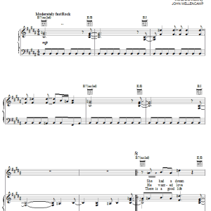 John Mellencamp Paper In Fire Musik Noten - Piano, Vocal & Guitar Chords - 20678-0