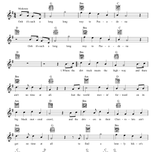 John Paul Young Pasadena Musik Noten - Lead Sheet / Fake Book - 39529-0