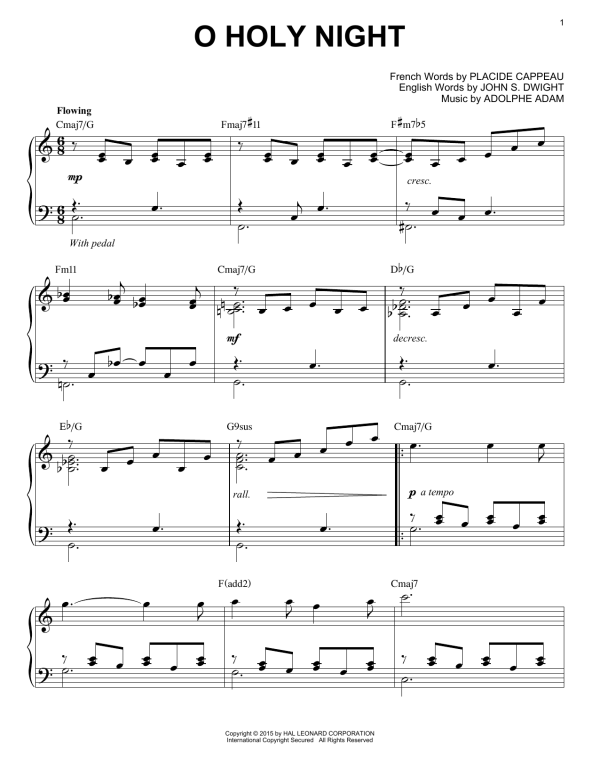 John S. Dwight O Holy Night [Jazz version] (arr. Brent Edstrom) Musik Noten - Piano Solo - 161414-0